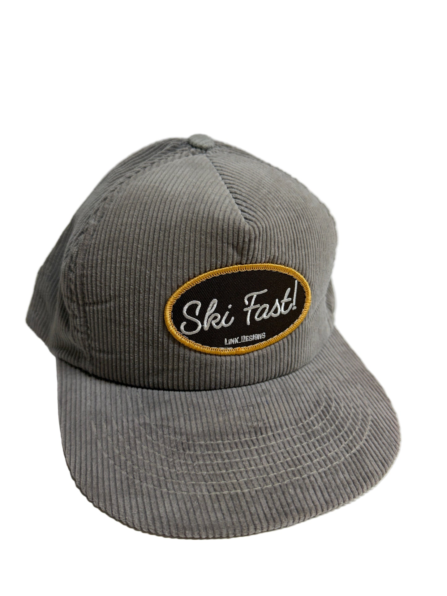 Ski fast! NOS corduroy SnapBack hat
