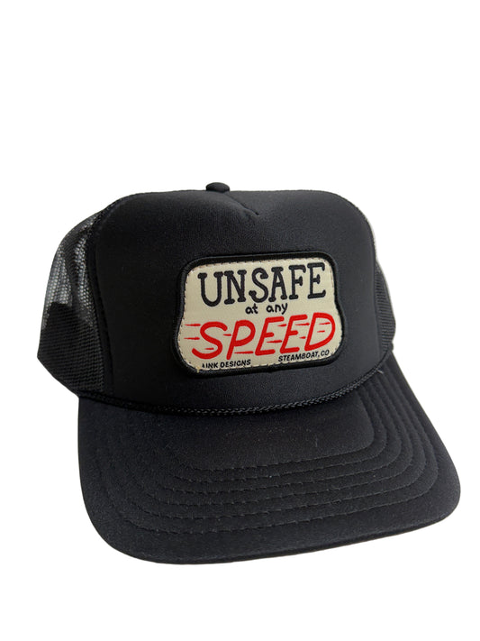“Unsafe at Any Speed” foam front trucker hat